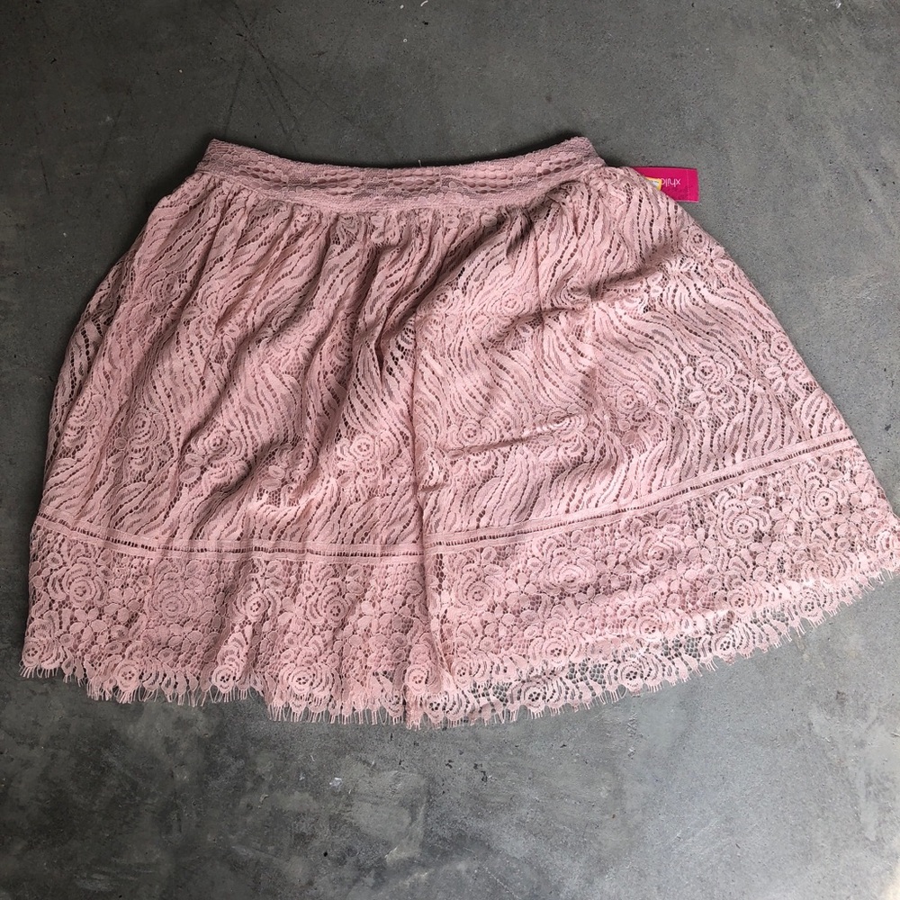 Pink patterned skirt